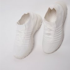 Slip on sock sneakers białe buty sportowe. Tekstylna cholewka, gruba podeszwa. Styl  i wygoda R 39 Ho95
