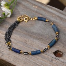 Szkło antyczne w czarnym srebrze i złocie.