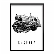 PLAKAT typograficzny mapa KARPACZ LOFT 70x100 cm