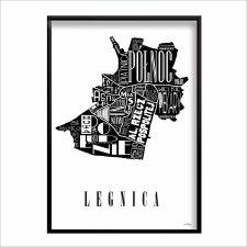 PLAKAT typograficzny mapa LEGNICA LOFT 70x100 cm