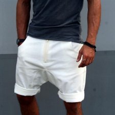 Button drill short pants krótkie spodenki ecru jeans