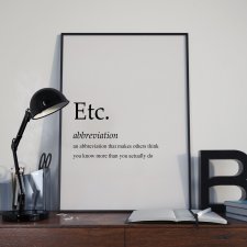 Plakat z napisem ETC.