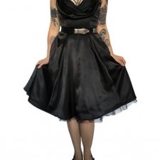 Black dahlia "Hearts&Roses" retro pin-up rockabilly