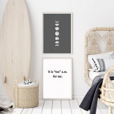 Zestaw 2 plakatów Fazy Księżyca i Napis 50x40