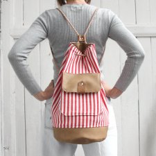 worek plecak -red&white&stripes-