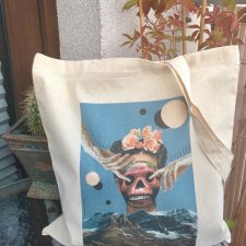 Torba bawełniana z autorskim kolażem