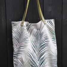 Torba tote XXL -  print liście palmy