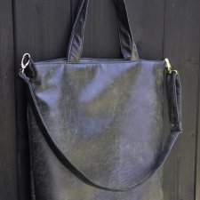 Torba hobo XXL - grafit, rustykalna ekoskóra