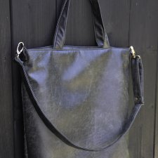 Torba hobo XXL - grafit, rustykalna ekoskóra