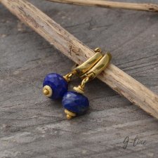 Srebrne pozłacane kolczyki z lapis lazuli