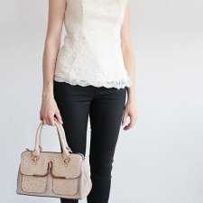 ELEGANCKA BLUZKA koronka ecru