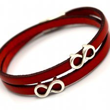 bransoletka skóra MAGNETOOS DOUBLE INFINITY red