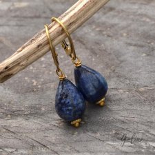 Srebrne pozłacane kolczyki z lapis lazuli I