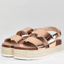 Sandały espadryle platforma metaliczne R 39 Ho141