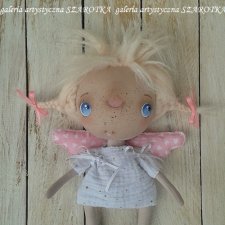 Aniołek lalka - dekoracja tekstylna, seria "cute angel", OOAK