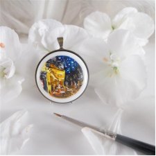 Taras kawiarni w nocy , Vincent van Gogh, Porcelanowy naszyjnik, Porcelana ręcznie malowana