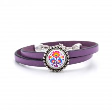 BRANSOLETKA Z RZEMIENIA FOLKLOR