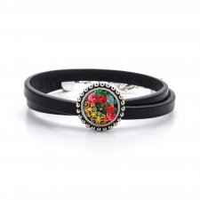 BRANSOLETKA Z RZEMIENIA KWIECISTA