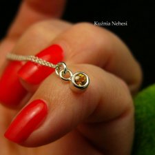 Naszyjnik Drobinek - Szafir Padpardascha Srebro