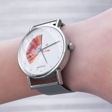 Zegarek, bransoleta- Japoński wachlarz - metalowy mesh