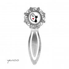 Zakładka do książki - Kotek, serce - metalowa