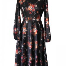 Sukienka vintage w jesienne kwiaty
