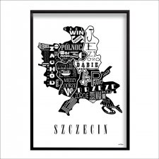 PLAKAT typograficzny mapa SZCZECIN LOFT 50x70 cm