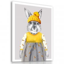 OBRAZ NA PŁÓTNIE format 60x80 cmKRÓLICZEK W SUKIENCE 02343