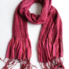 Duży szal vintage plisowany marszczony