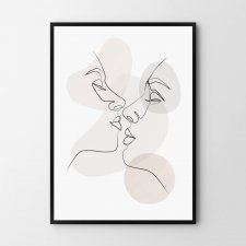 Plakat abstrakcja twarze boho pastele 30x40 cm