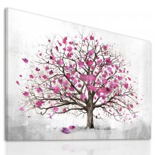 Obraz na płotnie do salonu z w odcieniach różu i fioletu, format 120x80cm 02346