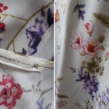 FLORAL L / XL LEKKA WISKOZOWA BLUZKA * ZAKŁADANY TYŁ