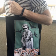 Torba bawełniana z autorską grafiką-kolażem