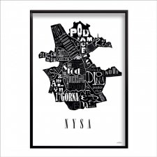PLAKAT typograficzny mapa NYSA LOFT 70x100 cm