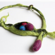 NASZYJNIK - FILC - KULECZKI - ZIELONY - FIOLET - TURKUS - CZERWIEŃ