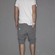 SHORT PANTS 3/4 BUTTONS UNISEX dresowe szare