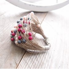 Bransoletka lniana Biu STAL SZLACHETNA - Len