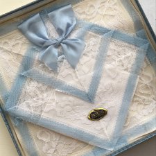 3 Handkerchiefs - koronka - haft ręczny ❤ Damskie chusteczki  ❤ Komplet prezentowy ❤  #2