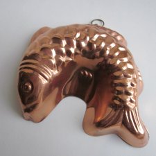 złoto rybko - sygnowana TAGUS PORTUGAL  metalowa forma do pieczenia -dekoracyjna  i użytkowa