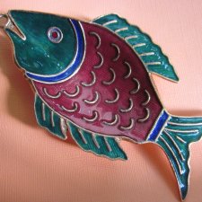 Emalia na mosiądzu -dekoracyjna i użytkowa pięknie wykonana rybka