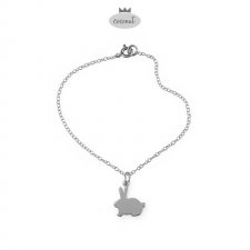 Bransoletka Króliczek - zawieszka królik, srebro