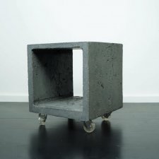 Stolik z betonu grafitowy S , stolik kawowy, stolik loft, półka betonowa, półka z betonu