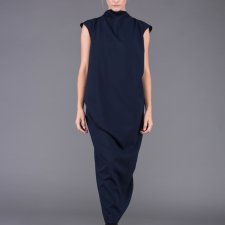 navy mary back knot dressi