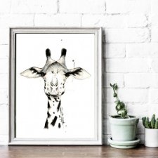 żyrafa, 30x40cm, wydruk autorskiej akwareli