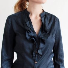 ELEGANCKI GRANAT BLUZKA koszulowa