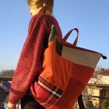 plecak zero waste patchwork (red)