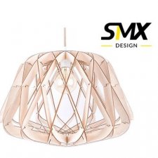 Lampa wisząca nad stołem do salonu LEDowa do kuchni sypialni DREWNIANA GEOMETRYCZNA w stylu skandynawskim NOWOCZESNA