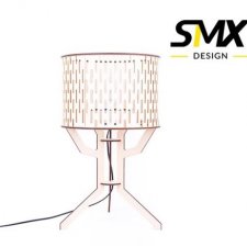 Drewniana lampa stojąca biurkowa podłogowa LED na biurko nowoczesna z drewna w stylu skandynawskim SKLEJKA