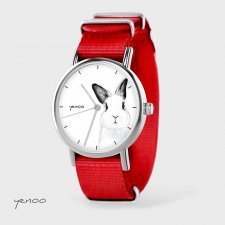 Zegarek yenoo - Królik - czerwony, nato