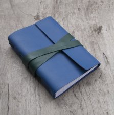 Skórzany notes niebiesko-zielony